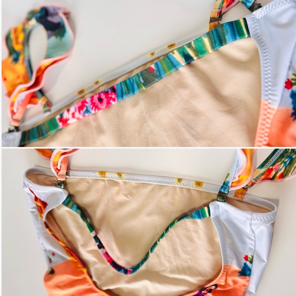 CAROLINA K. Giraffe Print Ruffle Sleeve One Piece Boho Swimsuit - Picture 9 of 16
